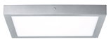 Rectangular ceiling light in silver metal with white diffuser for modern indoor lighting