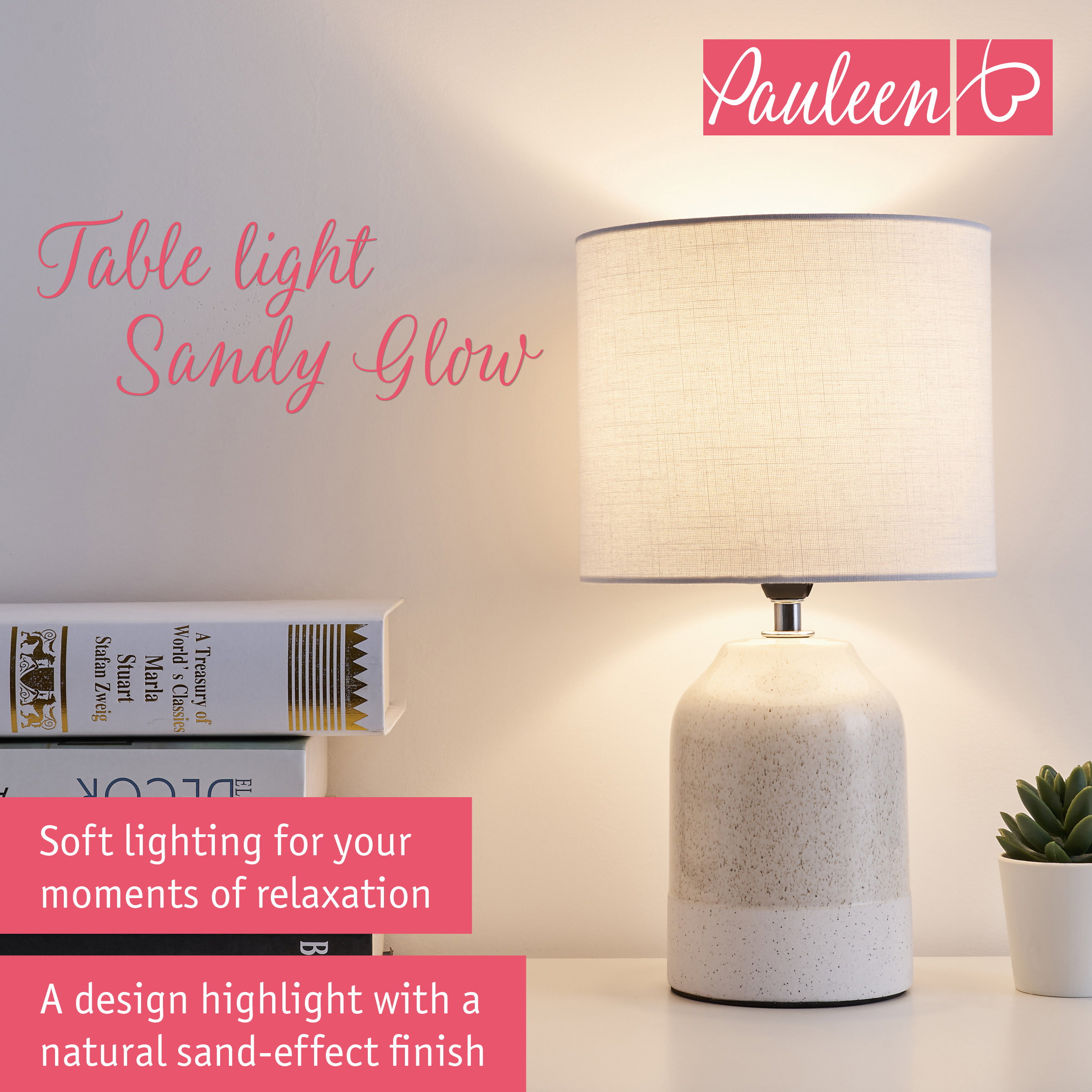 Paulmann Pauleen Table lamp Sandy Glow E14 max. 20W Beige/White