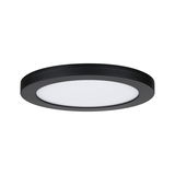 Round LED ceiling light with black frame and white diffuser for modern room lighting
