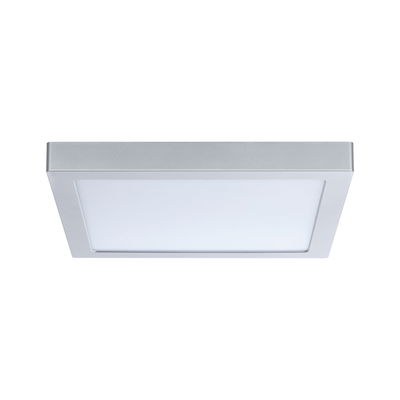 Vierkante LED-plafondlamp van zilverkleurig aluminium met witte diffuser voor modern licht
