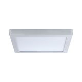 Vierkante LED-plafondlamp van zilverkleurig aluminium met witte diffuser voor modern licht