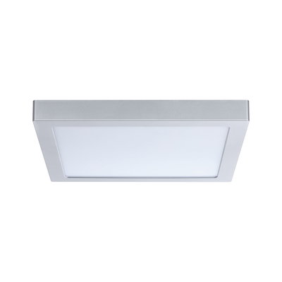 Vierkante LED-plafondlamp van zilverkleurig aluminium met witte diffuser voor modern licht