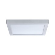 Quadratische LED-Deckenleuchte aus silbernem Aluminium mit weißem Diffusor für moderne Beleuchtung