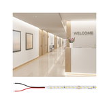 LED strip light with white LEDs and wires, perfect for modern indoor lighting and accent illumination.