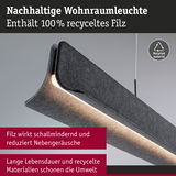 Nachhaltige Wohnraumleuchte aus 100% recyceltem grauem Filz mit schallmindernder Wirkung