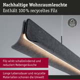 Nachhaltige Wohnraumleuchte aus 100% recyceltem grauem Filz mit schallmindernder Wirkung