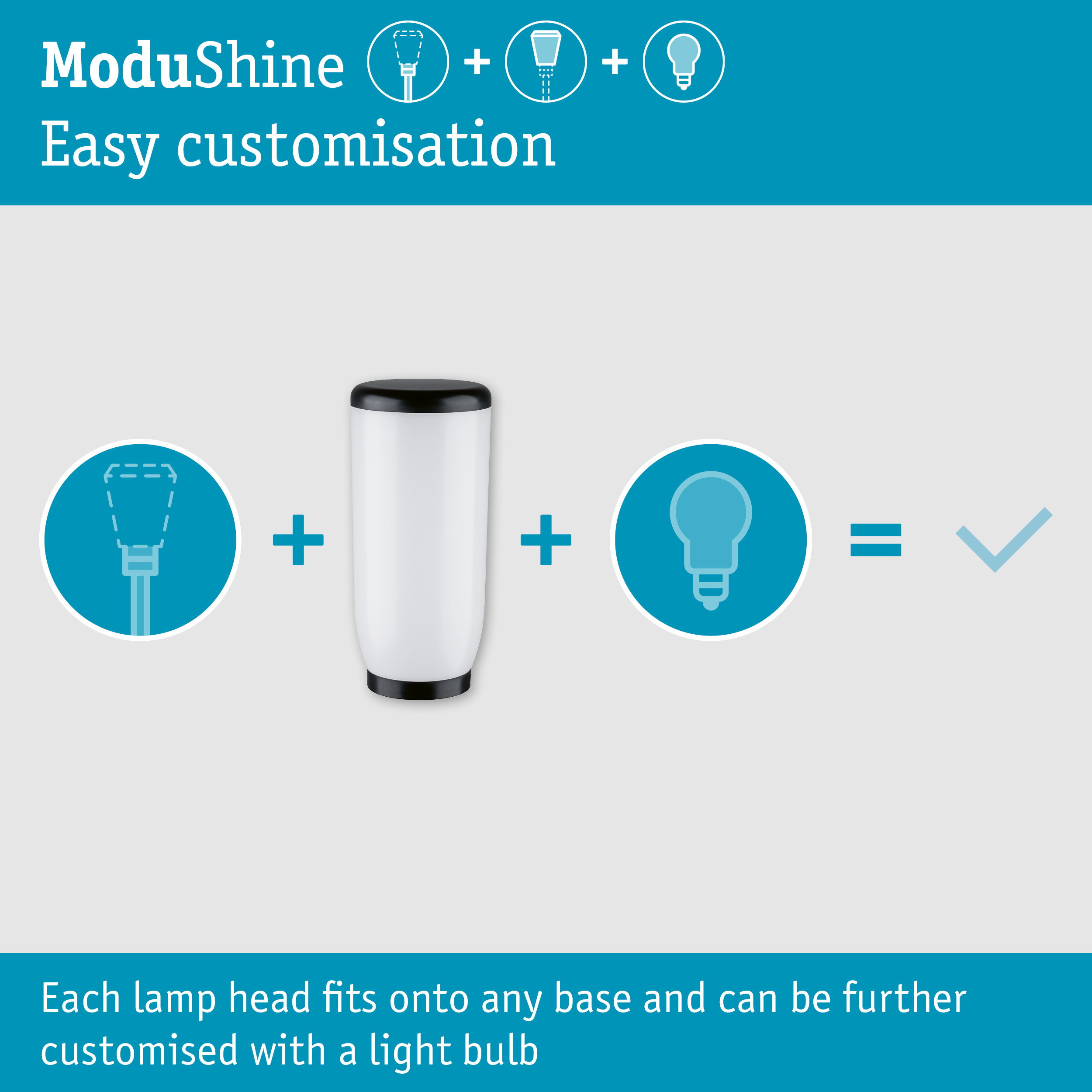 ModuShine Shade Velurio IP44 cylindrical Anthracite/White