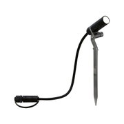 Black LED garden spotlight with ground spike and cable for outdoor garden lighting
