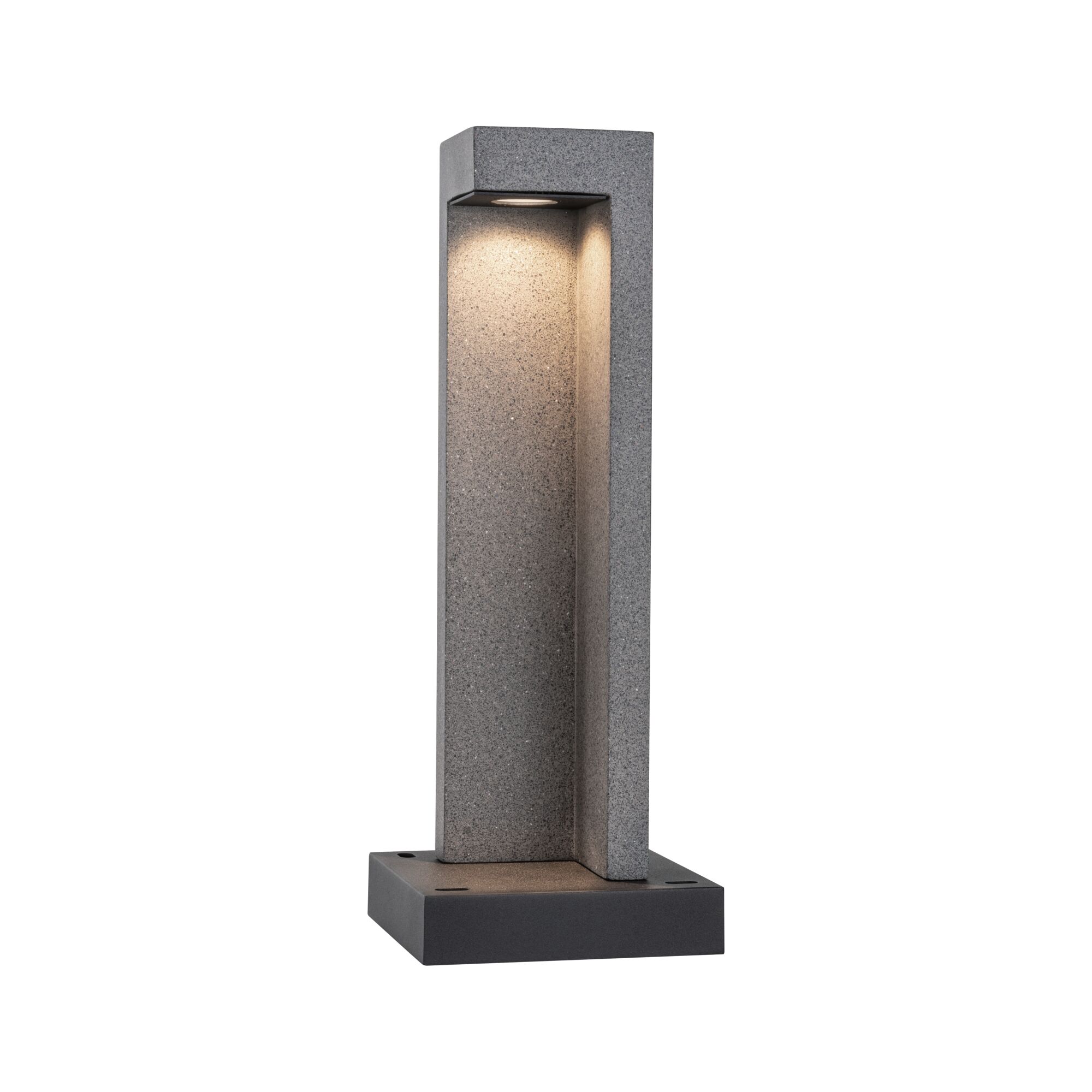 LED Bollard luminaire Concrea IP65 450mm 3000K 6,8W 200lm 230V Black sandstone Concrete Modern grey concrete outdoor wall light with integrated LED for garden lighting
