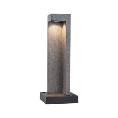 Grey concrete outdoor wall light with integrated LED for modern garden lighting