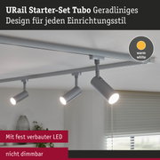 URail Starter-Set Tubo LED-Schienensystem in Grau mit warmweißem Licht, nicht dimmbar
