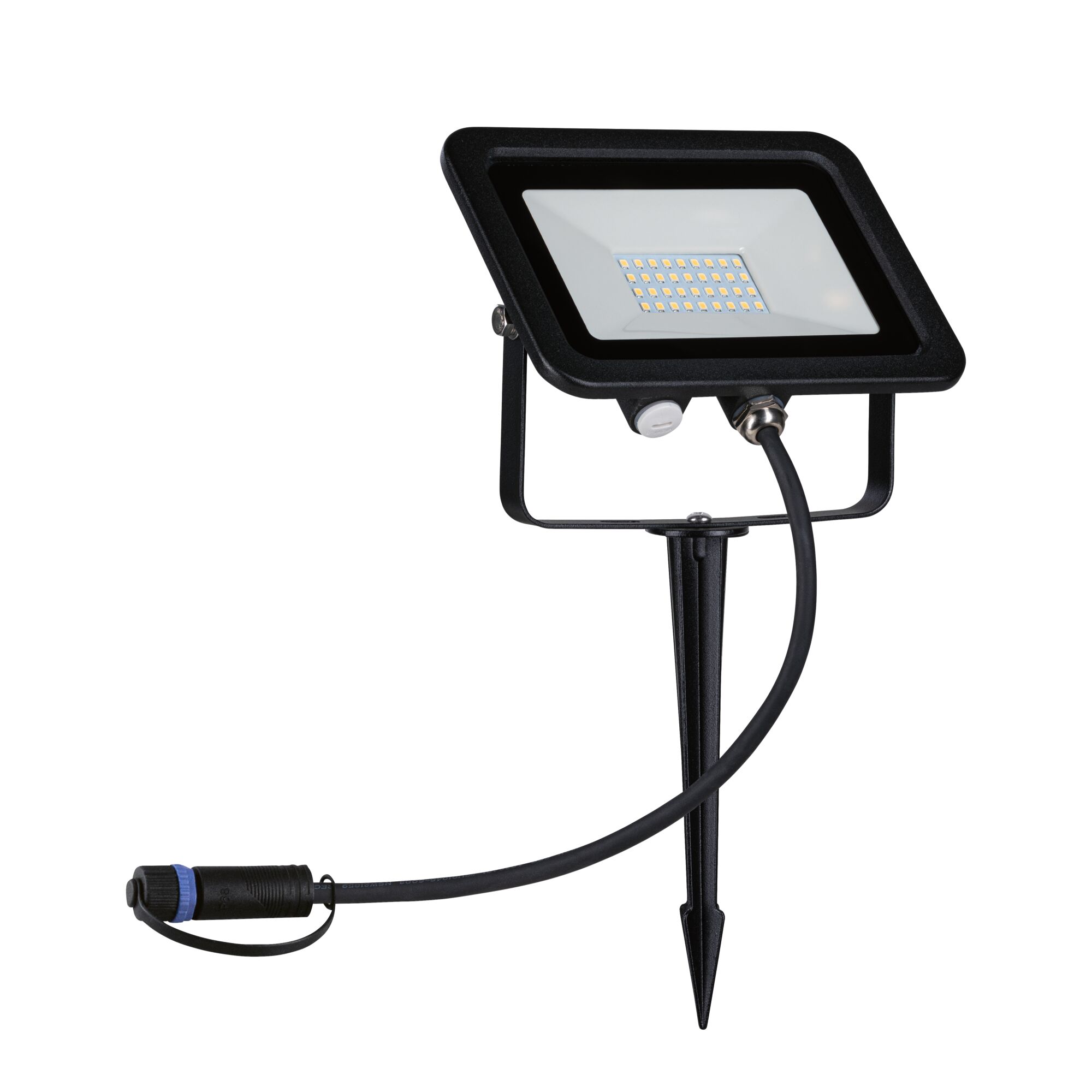 Projecteur LED extérieur noir avec piquet de terre et câble pour éclairage de jardin