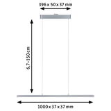 Moderne zilveren metalen LED-hanglamp met verstelbare hoogte en slank ontwerp voor binnenverlichting