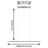 Moderne zilveren metalen LED-hanglamp met verstelbare hoogte en slank ontwerp voor binnenverlichting