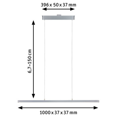 Moderne zilveren metalen LED-hanglamp met verstelbare hoogte en slank ontwerp voor binnenverlichting