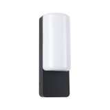 Applique murale extérieure moderne en métal noir avec abat-jour en plastique blanc pour éclairage de jardin