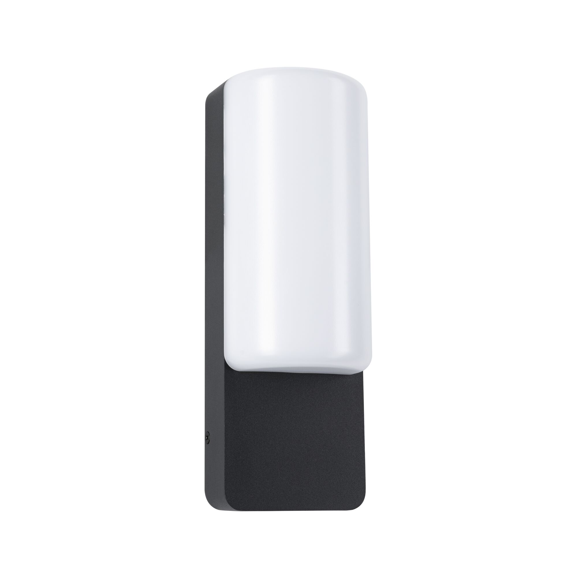 Applique murale extérieure moderne en métal noir avec abat-jour en plastique blanc pour éclairage de jardin