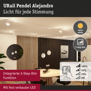 URail Pendel Alejandro weiße LED-Hängeleuchte mit 3-Stufen-Dimmfunktion und warmweißem Licht