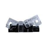 Small black and transparent plastic connector for LED lighting systems and electrical connections