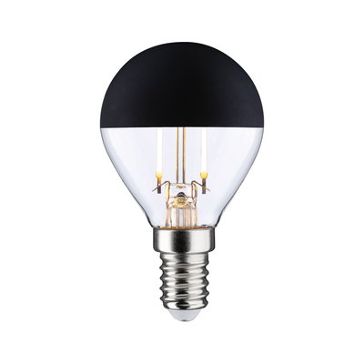 LED-lamp met zwarte bovenkant en E14-fitting, energiezuinige verlichting voor thuis