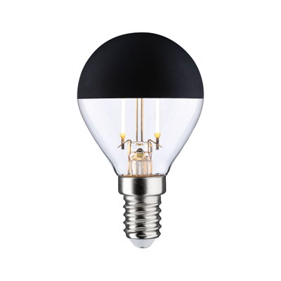 LED-Glühbirne mit schwarzer Abdeckung und E14-Fassung, energiesparende Leuchte für Wohnräume