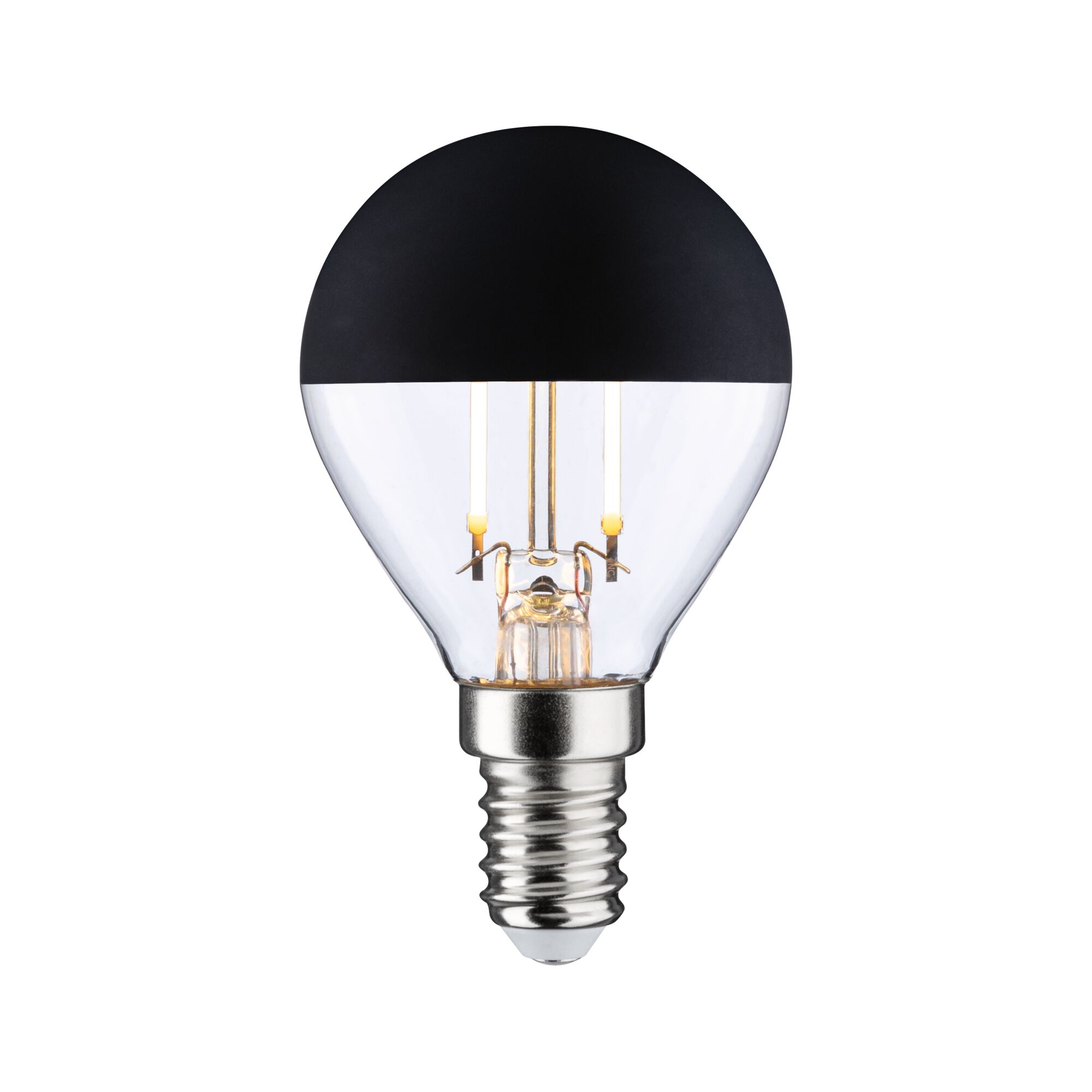 Modern Classic Edition Standard 230V LED Tropfen Kopfspiegel E14 250lm 2,5W 2700K Kopfspiegel Schwarz matt LED-Glühbirne mit schwarzer Abdeckung und E14-Fassung, energiesparende Leuchte für Wohnräume