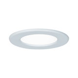 Round white LED recessed panel with matte frame for energy-efficient ceiling lighting