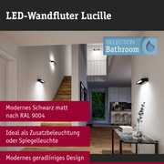 Moderner LED-Wandfluter Lucille in mattem Schwarz mit geradlinigem Design für Flurbeleuchtung