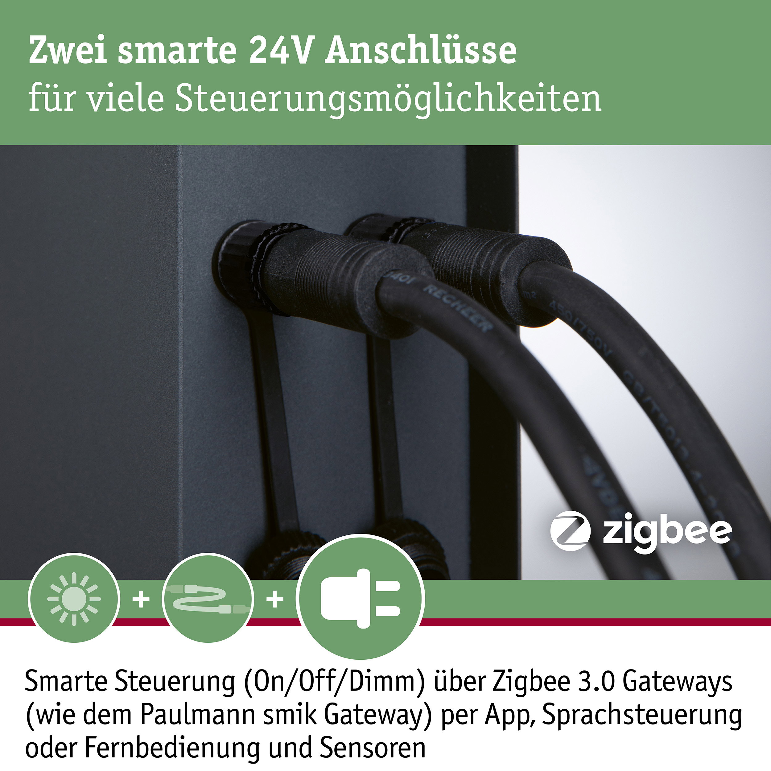 Plug & Shine Steckdosensäule Rio inkl. Trafo IP44 Anthrazit