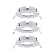 Hvid metal indbygningsramme med fjederklips til runde LED-spotlights, installationsudstyr