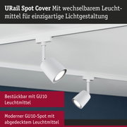 Weißer URail Spot Cover aus Metall mit wechselbarem Leuchtmittel für moderne Lichtgestaltung
