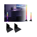 Colorful LED mood lights with slim black housing for gaming setup and ambient room lighting