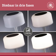 Witte dimbare LED-tafellamp met drie helderheidsniveaus en mat plastic behuizing