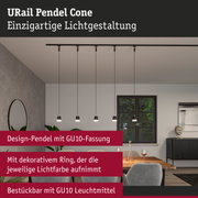 URail Pendel Cone schwarze Design-Pendelleuchten mit GU10-Fassung in modernem Esszimmer