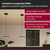 Luminaire suspendu Hildor noir au design élégant offrant un éclairage uniforme de la pièce
