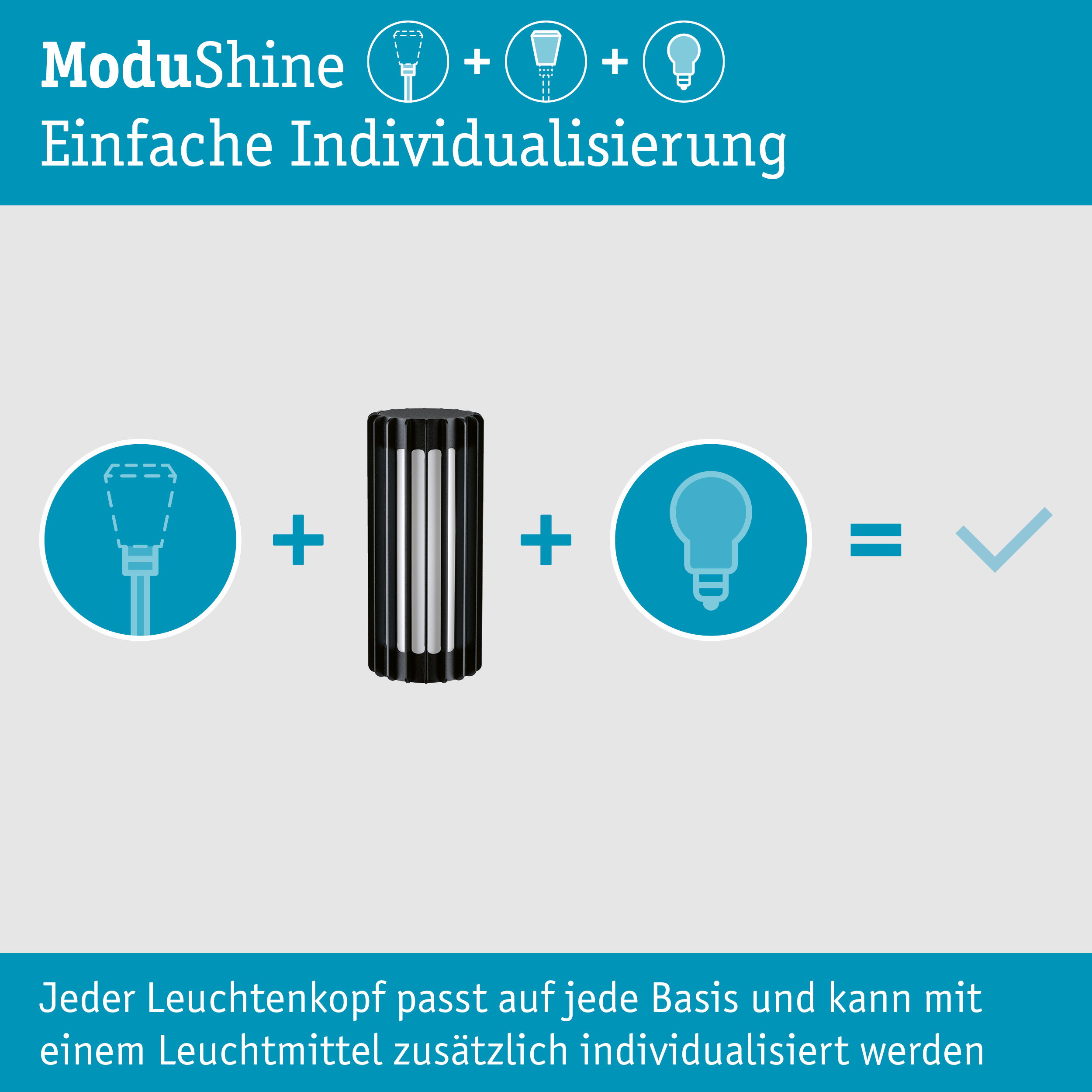 ModuShine Schirm Ferina IP44 zylindrisch Anthrazit