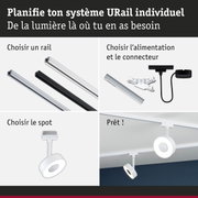 Système de rail modulaire URail en aluminium noir et blanc pour éclairage LED flexible