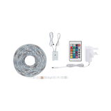 LED strip light with remote, power adapter and controller in white for flexible color lighting