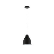 Schwarze Metall-Pendelleuchte mit glattem Schirm und Lochmuster für moderne Wohnraumbeleuchtung