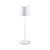 Lampe de table moderne blanche en métal avec abat-jour cylindrique pour éclairage intérieur