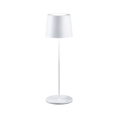 Lampe de table moderne blanche en métal avec abat-jour cylindrique pour éclairage intérieur