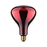 Rote Glühbirne mit breitem Reflektor und E27-Fassung aus Glas für dekorative Beleuchtung