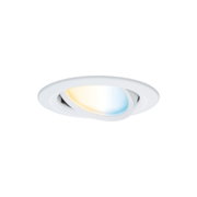 Round white LED recessed spotlight with adjustable angle and warm to cool white light