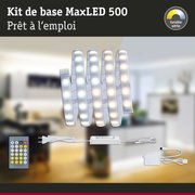 Kit bande LED MaxLED 500 avec télécommande et alimentation, lumière blanche réglable pour intérieur