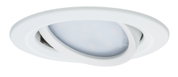 White plastic recessed spotlight with adjustable head for flexible room lighting solutions