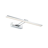 Moderne LED-Wandleuchte aus Chrom mit langem, schmalem Leuchtstab für Wohnraumbeleuchtung