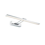 Moderne LED-Wandleuchte aus Chrom mit langem, schmalem Leuchtstab für Wohnraumbeleuchtung