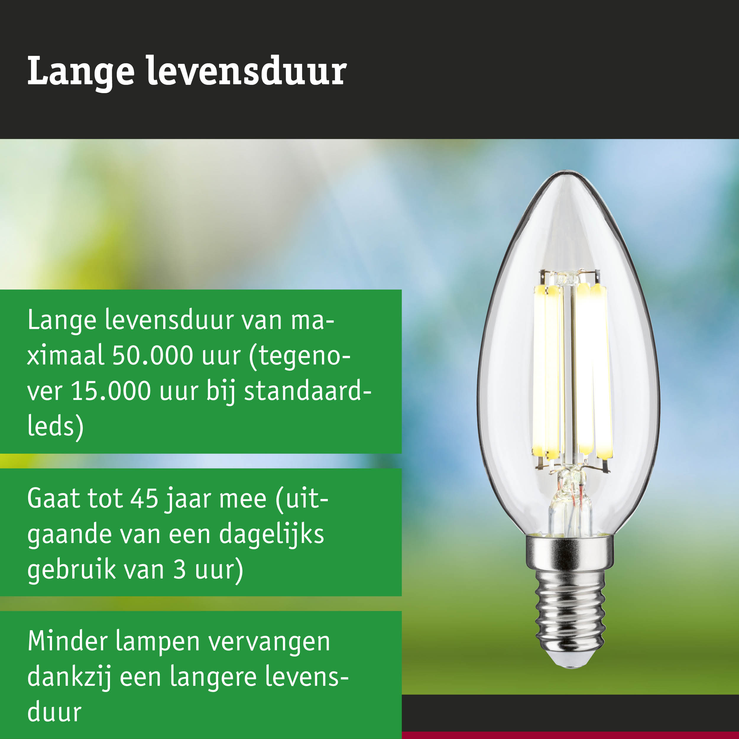 LED-kaarslamp met lange levensduur en energiezuinige technologie voor efficiënte verlichting