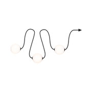 Guirlande LED noire moderne avec trois lampes sphériques blanches pour éclairage d'ambiance