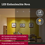 LED Einbauleuchte 3-Step-Dim Nova Coin Basisset starr IP44 rund 78mm Coin 3x6W 3x470lm 230V dimmbar 2700K Weiß matt
